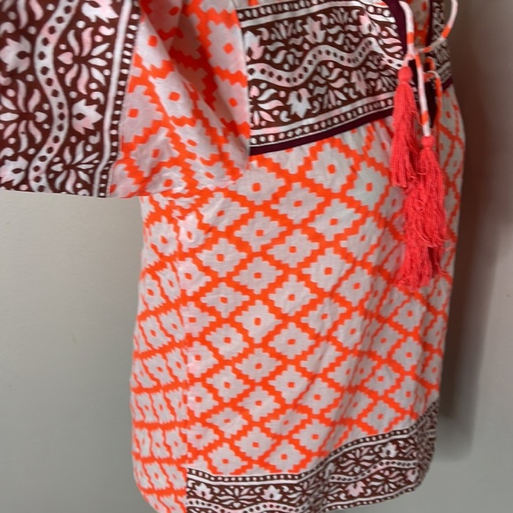 SZ Blockprints for jcrew‎ Leyla tunic neon coral - Picture 7 of 11